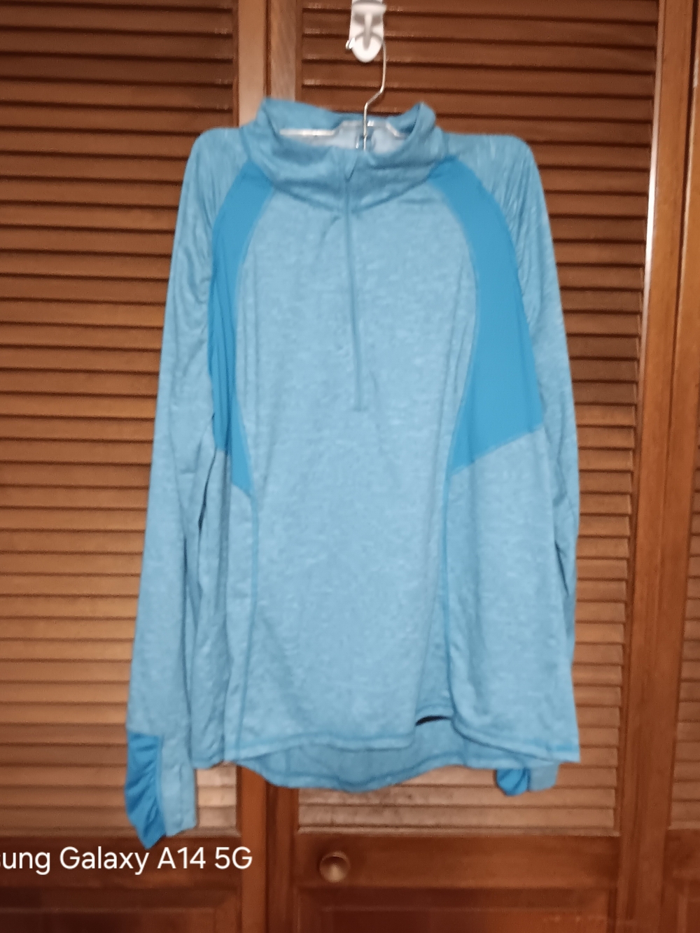 Xersion Light Blue Quarter-Zip Cowl Pullover
